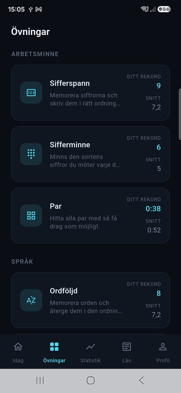 Alla åtta övningar med personbästa