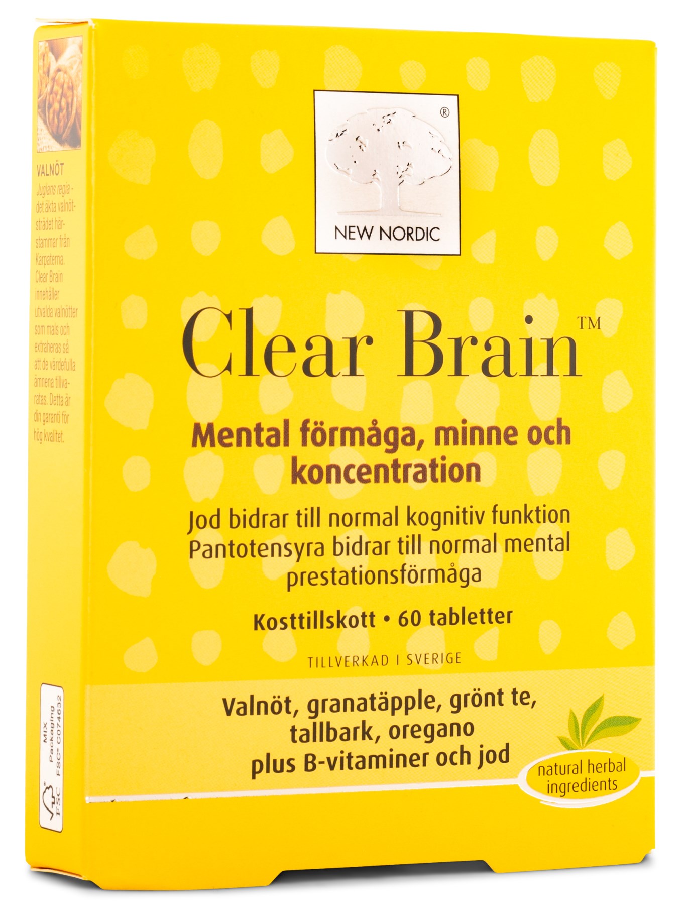 Clear Brain kosttillskott för bättre mental förmåga, minne och koncentration