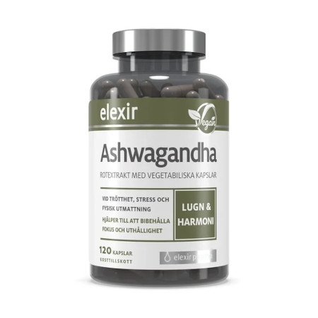 Elixir kapslar med Ashwaganda rotpulverextrakt 600 mg