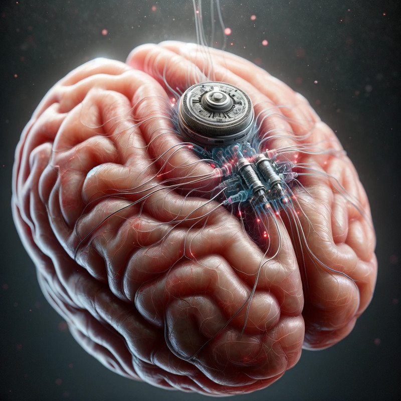 illustration av ett neuroimplantat